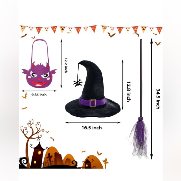 New Witch Costume for Girls- Cute Toddler Witch Costume for Kids Halloween Witch - Picture 6 of 10
